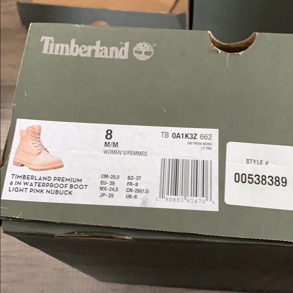 Light pink nubuck timberland 6 inch boot - Picture 4 of 7